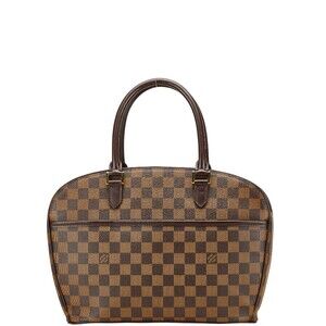 Louis Vuitton Damier Saria Horizontal Handbag Brown Leather